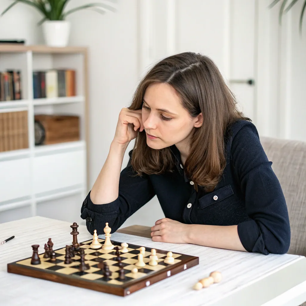 Rebecca with a chessboard