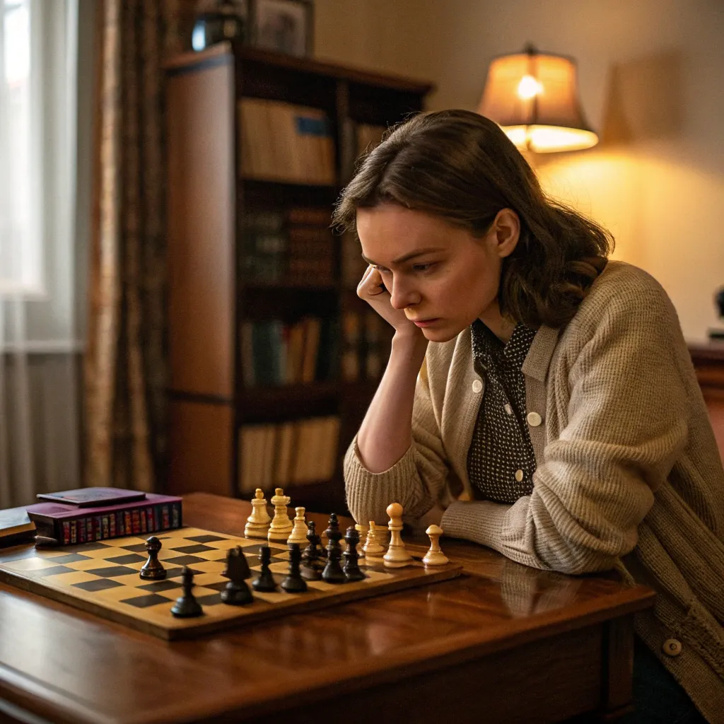 Anna playing chess